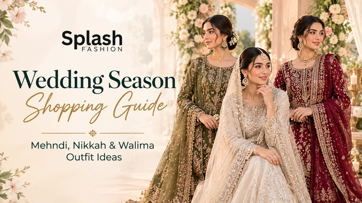 Wedding Season Shopping Guide – Mehndi, Nikkah & Walima Outfit Ideas | Splash Fashion