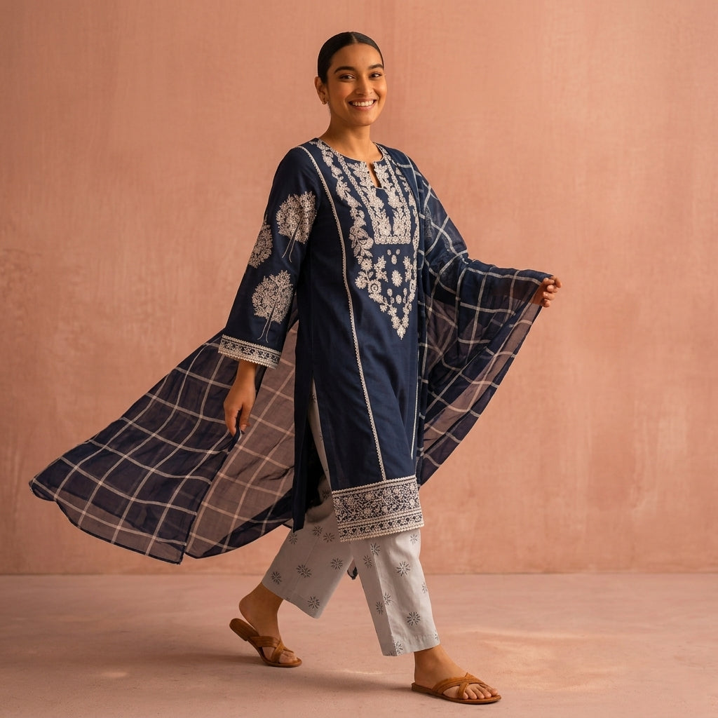 Embroidery Winter Cotton Ayla | 3-Pc Stitched