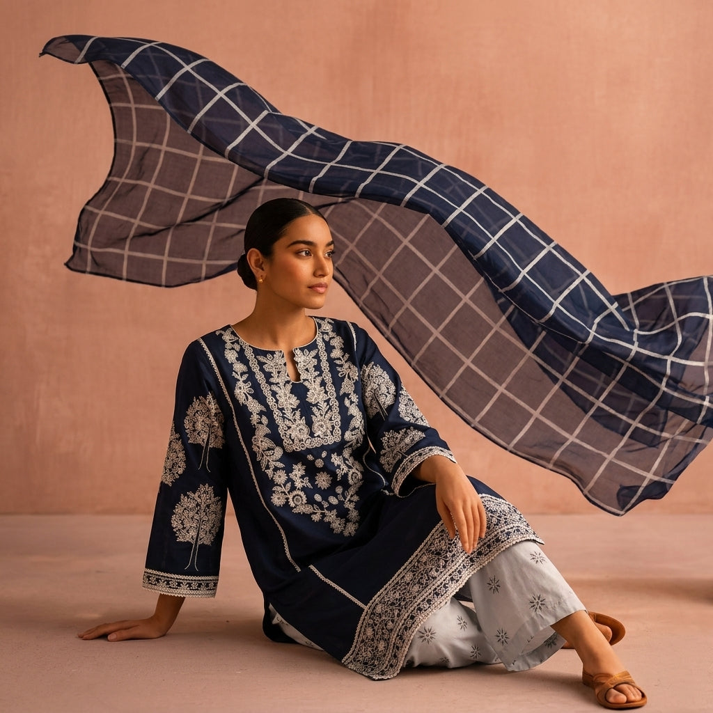 Embroidery Winter Cotton Ayla | 3-Pc Stitched